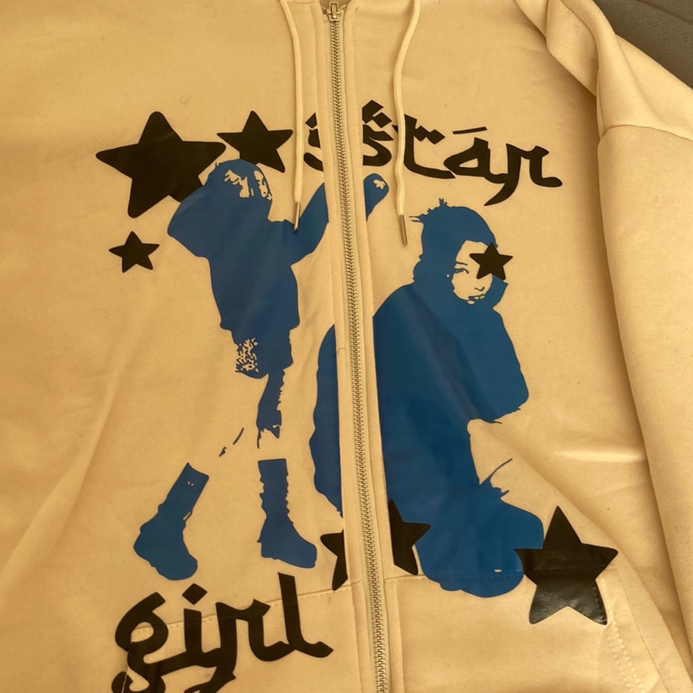 Oversized Star girl zip up jacket